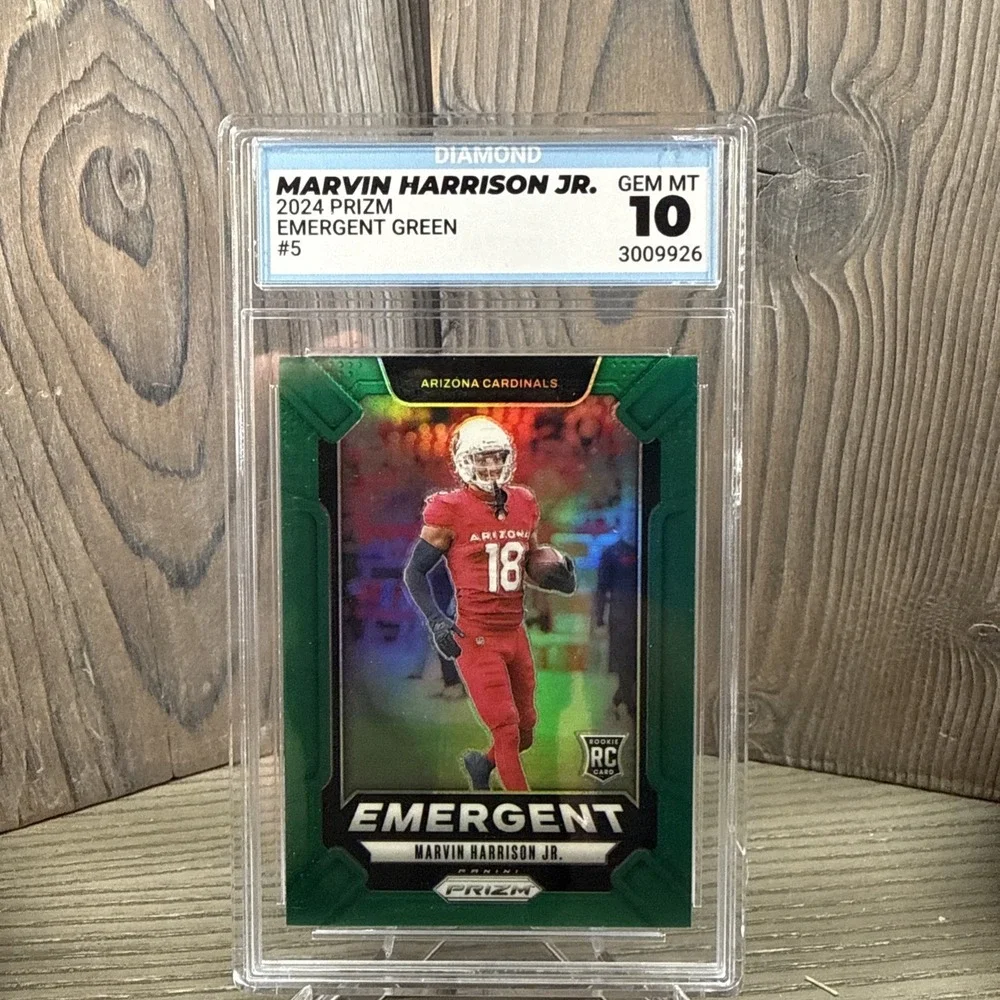 2024 Panini Prizm Emergent Marvin Harrison Jr. #5 Green Prizm (RC) 10 GEM MT